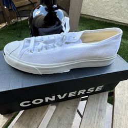 Converse Jack Purcell Canvas Sneakers, White/White/Black,