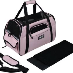 Airline-Approved Dog & Cat Carrier Bag, Pink, 17-in