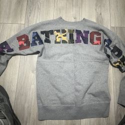 bape head one point crewneck sweatshirt