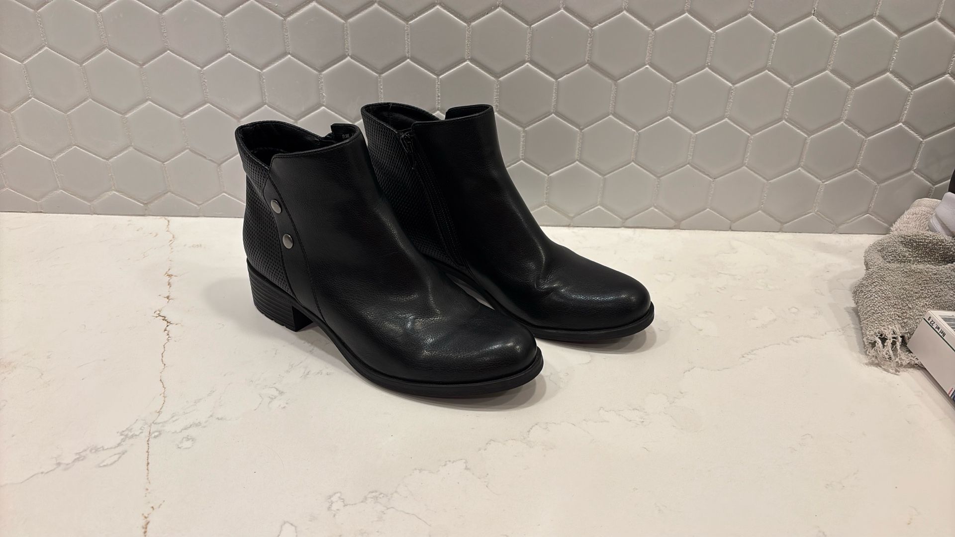 Women’s Ankle High Black Boots - Size 8.5