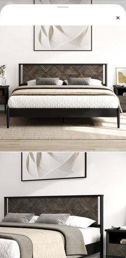 QUEEN George Oliver Cartlin Acacia Solid Wood Platform Bed