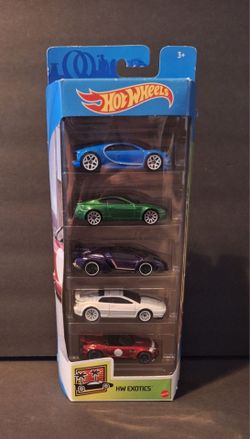 HOT WHEELS 2020 5 Pack HW EXOTICS Bugatti Aston Martin Lamborghini Lotus Jaguar