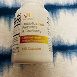 vH essentials Probiotics with Prebiotics and Cranberry Feminine Health Supplement - 120 Capsules (544-36) 