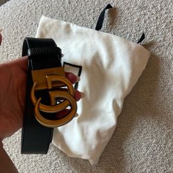 Authentic Gucci Double GG Reversible Belt Size 100cm 34-36 Waist