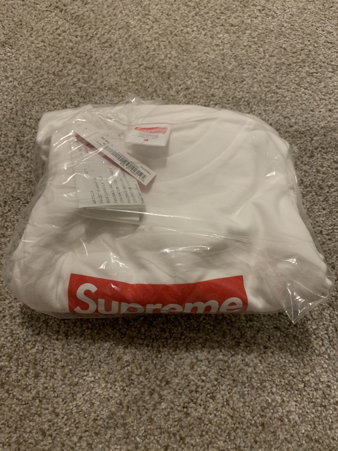 Supreme box logo long sleeve l/s tee M IN HAND covid Jordan 1