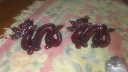 Set of vintage curved dragons set of 2