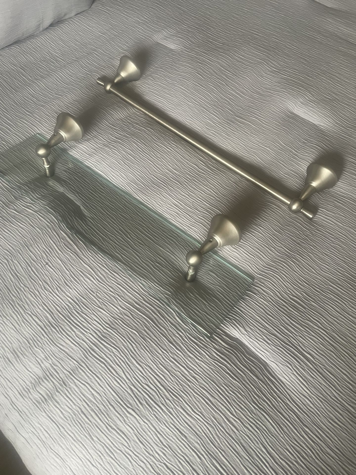 Glass Shelf & Towel Rack