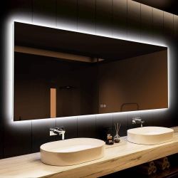 60 in. W x 31.5 in. H Rectangular Frameless Backlit LED w/ Anti-Fog Wall Mount Bathroom Mirror