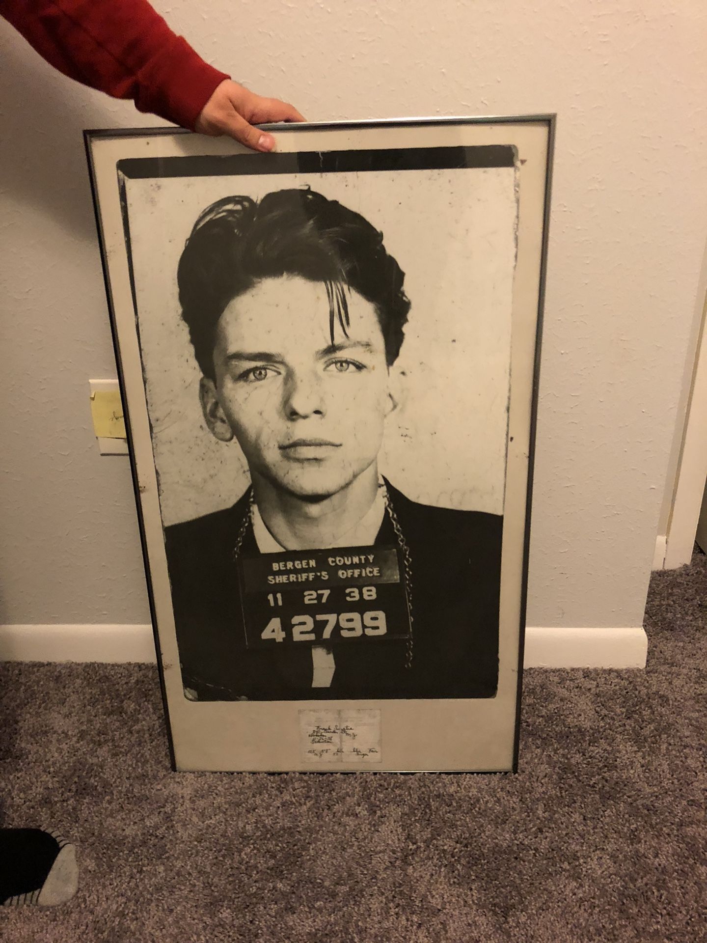 frank sinatra mugshot XLarge Frame (35 By 20 Inches)