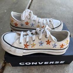 Converse Platforms Girls Flower Stitching Low Top