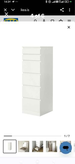 Ikea Malm Tall 6-Drawer Dresser w/ Integrated Mirror