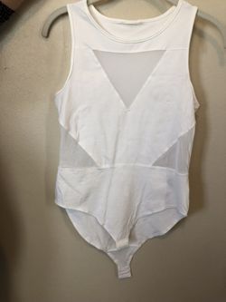 White mesh body suit. Size medium