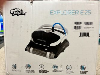 Dolphin Explorer E25 Robotic Pool Cleaner by Maytronics Black/White/Blue