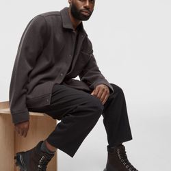 $79.50 Mode of One Men's Long-Sleeve Knit Trucker Jacket | Jet Grey | 2XLarge