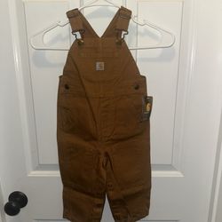 Carhartt brown bib overalls toddler size 18 months - NWT