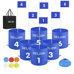 Dzlion Backyard Golf Game Set, 6 Hole Golf Course Outdoor Golf Chipping Game for Family Adults Kids Portable Yard Golf Practice Games for Lawn, Beach,