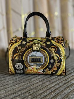 Black, Gold And White Handbag
