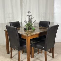Handsome Dining Table With 4 Chairs ASHLEY FURNITURE 