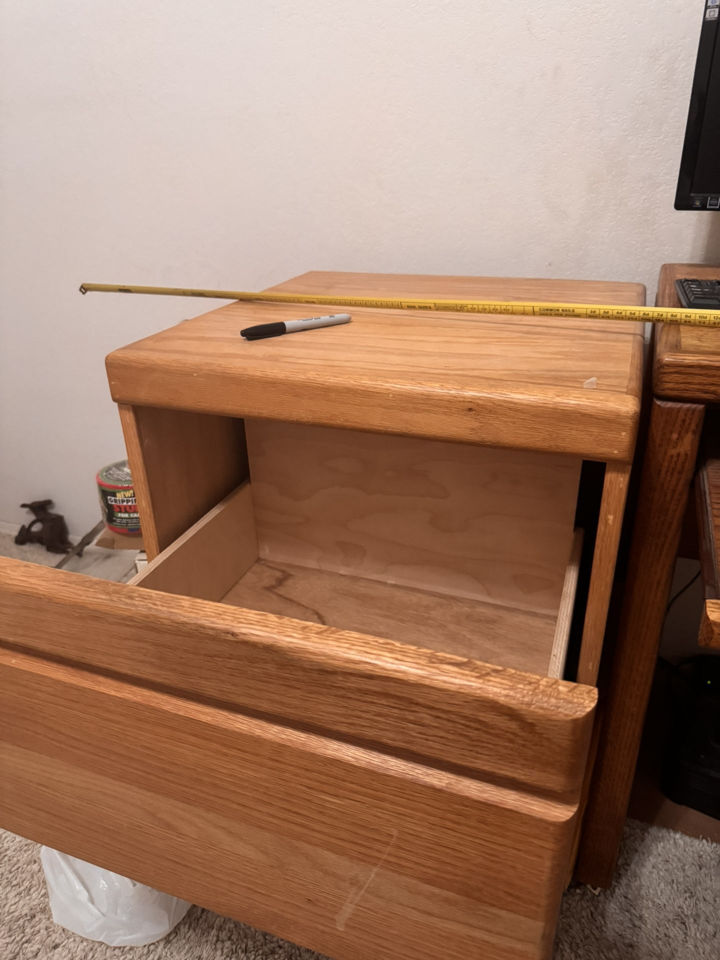 Wood Filing Cabinet (2 Drawers)