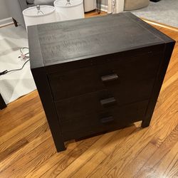 2 Dark Wood Nightstands