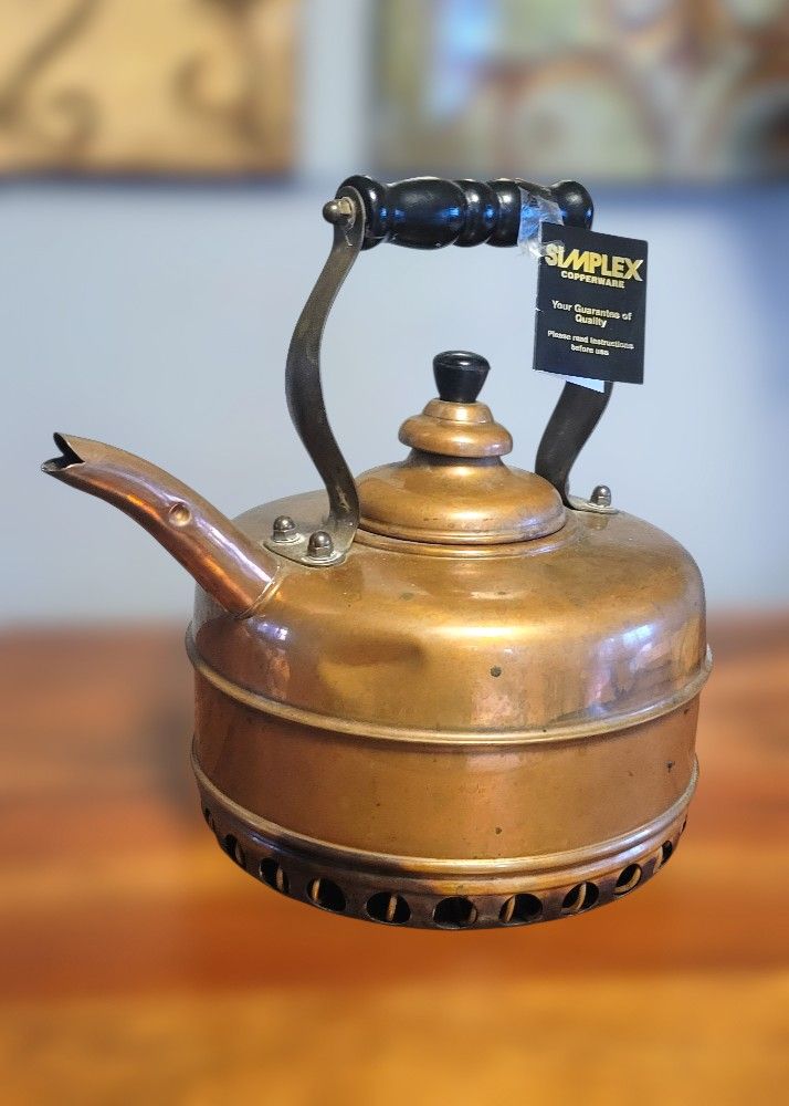 Vintage Simplex Buckingham tea kettle/ 100% Cooper/ Made in England