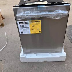 LG | Shop the Collection 24-in Top Control Built-in Dishwasher (PrintProof Stainless Steel) With Third Ra... has a small dent rear back corner