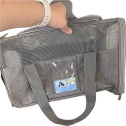 Soft-Sided Pet Carrier Bag Gray