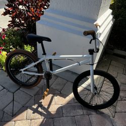 Professional BMX white and orange Bike