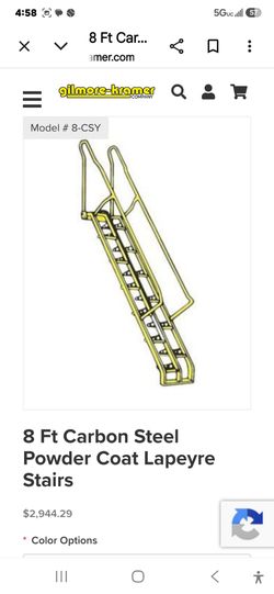 8 ft carbon steel lapiered stairs made in USA