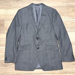 Banana Republic Italian Style Window Pane 100% Wool Blazer Tailored Fit Mens 40R