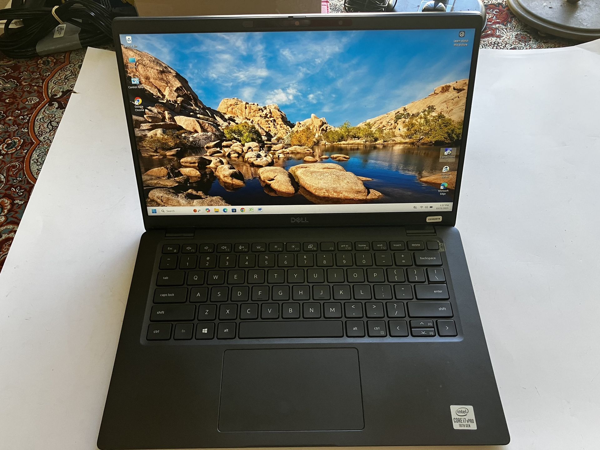 Nice, fast Dell Latitude 7410 14.0” i7-10610U 16GB 128GIG NVMe SSD W11 Pro MS Office 2010 Pro.