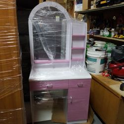 Pink White Vanity Desk