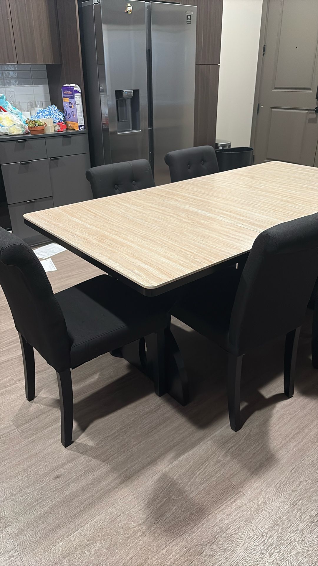 Wooden Table For Sale Including 6 Chairs
