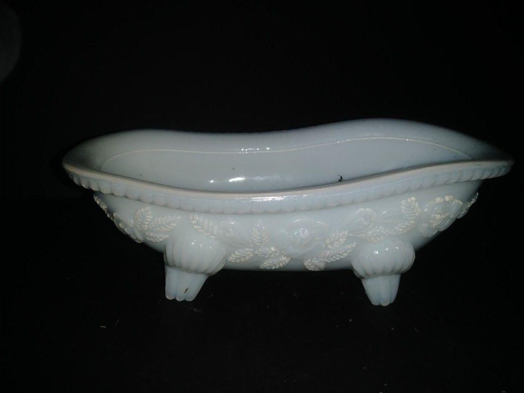 Vintage avon glass bathtub soap holder