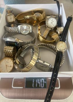 Bulk Lot Watches Timex, Gruen, Seiko, Jacques lemans, Quartz, Gold Plated Jewels