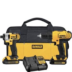 DEWALT 20V MAX Cordless Drill and Impact Driver, Power Tool Combo Kit with 2 Batteries and Charger