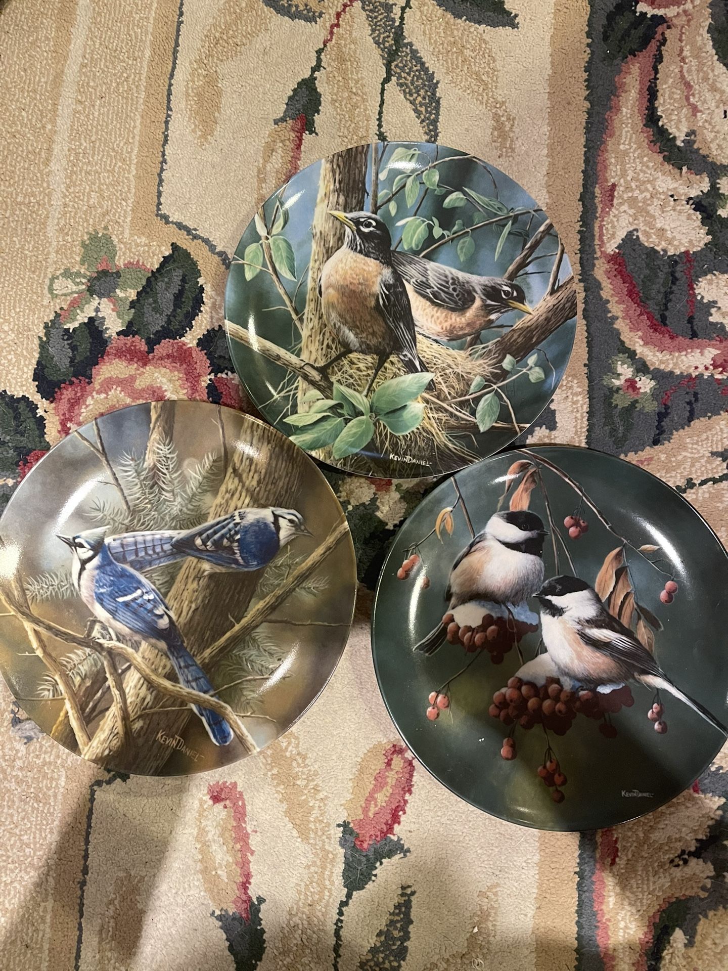 Set Of Antique Bird Plates