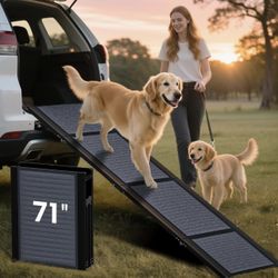 Brand New 71” Extra Long Folding Dog Ramp – Heavy Duty 250 lbs – SUV, Truck & Car