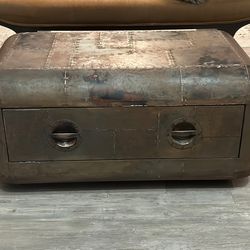 Restoration  Hardware style Aviator Blackhawk Industrial coffee table