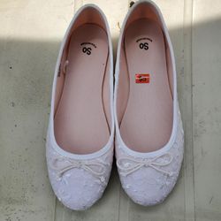 Girls Flats Size 5 Kids Shoes White