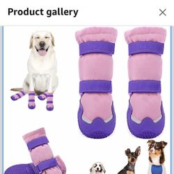 Dog Shoes for Large Small Medium Dogs, Dog Snow Boots Winter, Dog Booties and Paw Protectors to Prevent Licking, Waterproof Anti-Slip Outdoor Dog Shoe
