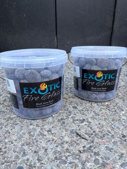 Black Lava Fire Rocks – 2 Buckets – NEW, Unopened
