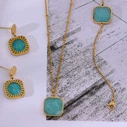 316L Stainless Steel turquoise EARRINGS