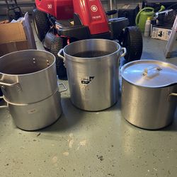 4x Winco Steel Cooking Stock Pots Lot Restaurant/Kitchen Equipment
