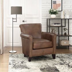 Lexicon 100% Top Grain Genuine Leather Chair, Leather Accent Chair
