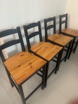 4 like new wooden stools