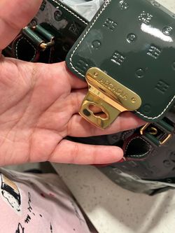 Arcadia Green Patent Leather Handbag