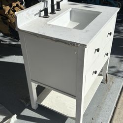 31” Vanity With Sink And Faucet.