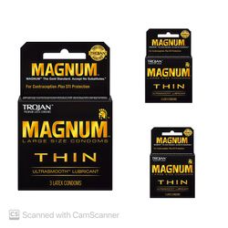 Condoms Trojan THIN BLACK PACK 3ct