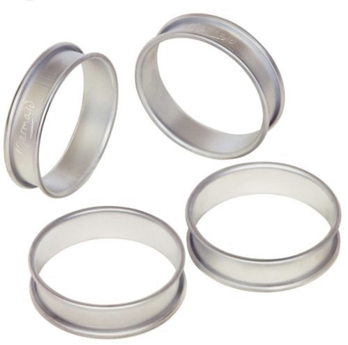 Mermaid Professional Seamless Aluminium Muffin/Crumpet Rings Set Of 4